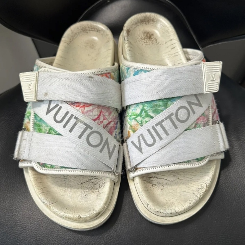 2021 Spring Edition Louis Vuitton Honolulu Mules Preowned Mens 7US 40EU